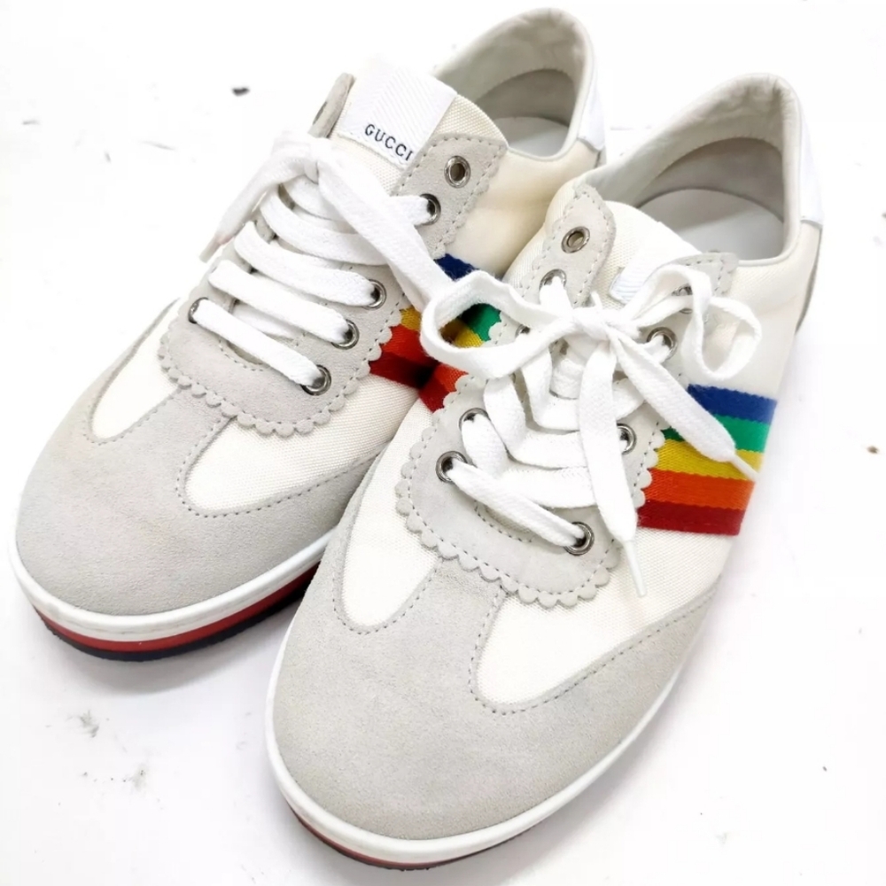 GUCCI SNEAKERS WOMEN WHITE NYLON/LEATHER